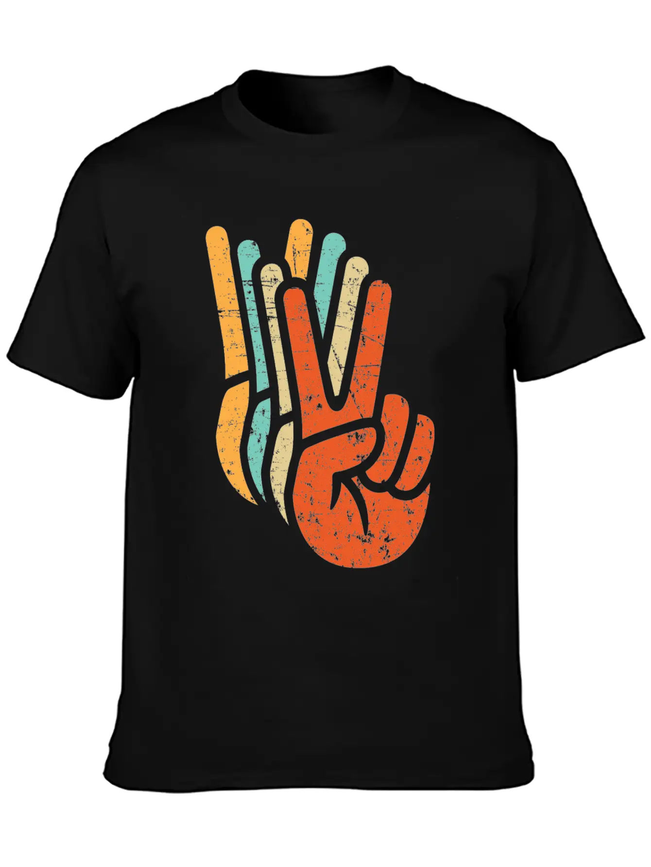 Retro Vintage Peace Sign Hand Care,fun,symbol Modern Fit Casual T-Shirt – Clean And Versatile Design