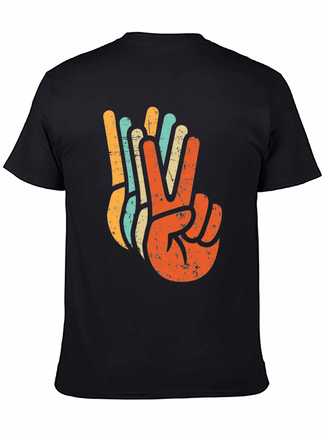 Retro Vintage Peace Sign Hand Care,fun,symbol Modern Fit Casual T-Shirt – Clean And Versatile Design