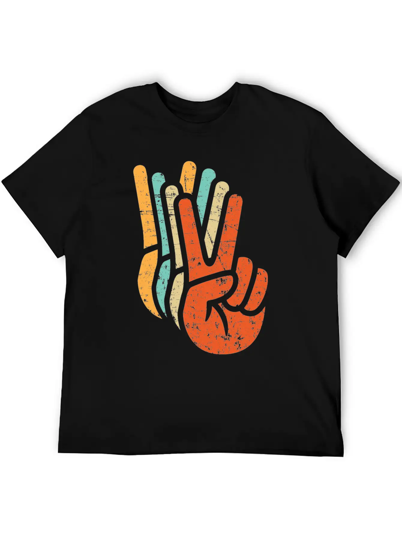 Retro Vintage Peace Sign Hand Care,fun,symbol Modern Fit Casual T-Shirt – Clean And Versatile Design