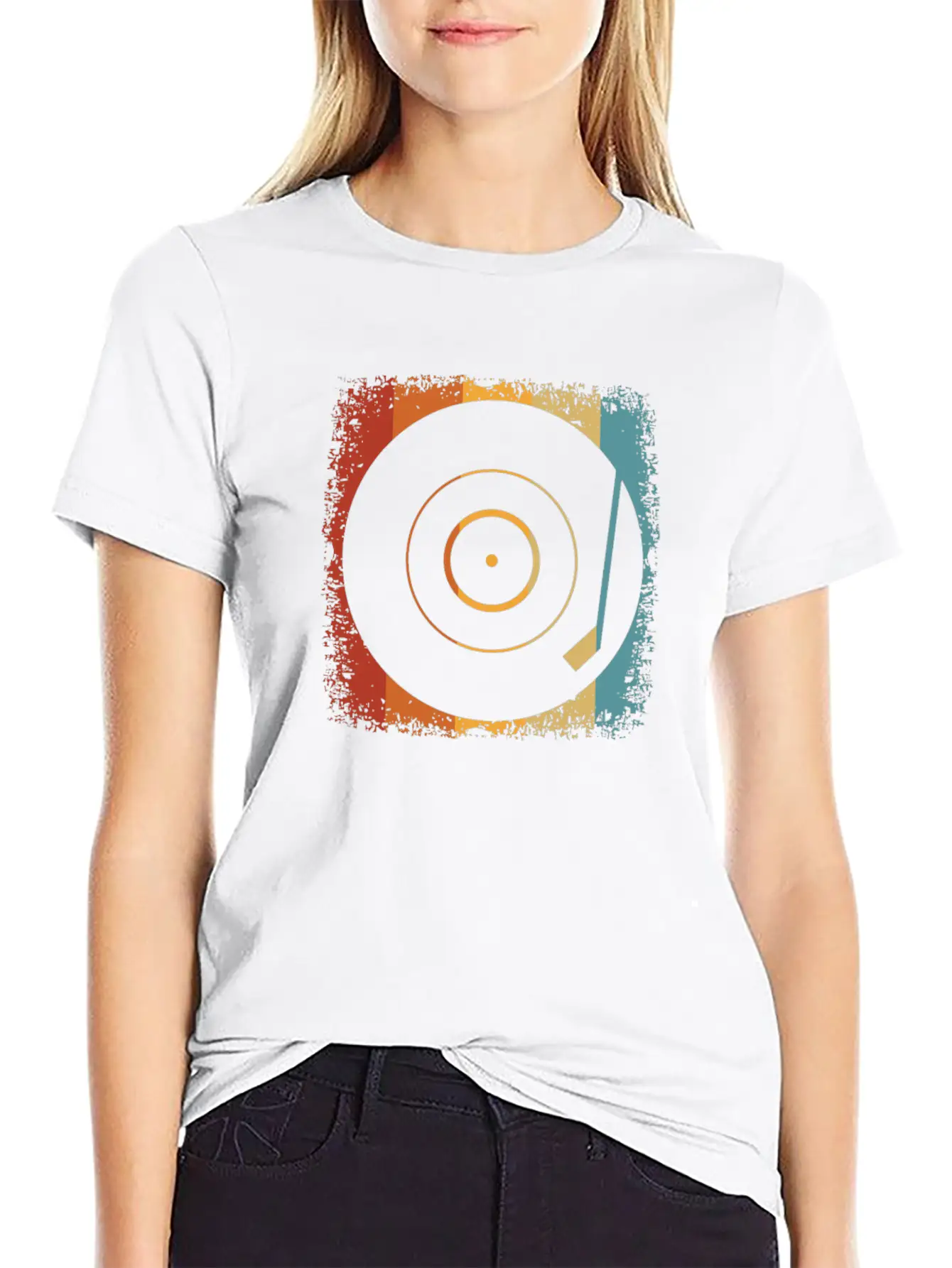 Retro Vinyl Disc LP Records Unisex Casual T-Shirt – Clean Design For Daily Comfort