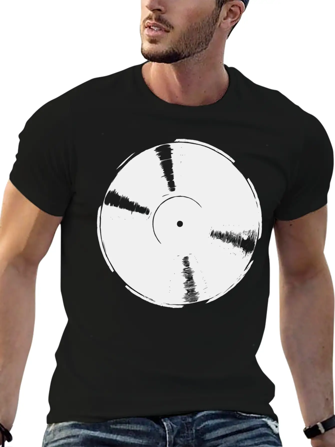 Retro Vinyl Record Unisex Casual T-Shirt – Clean Design For Daily Comfort