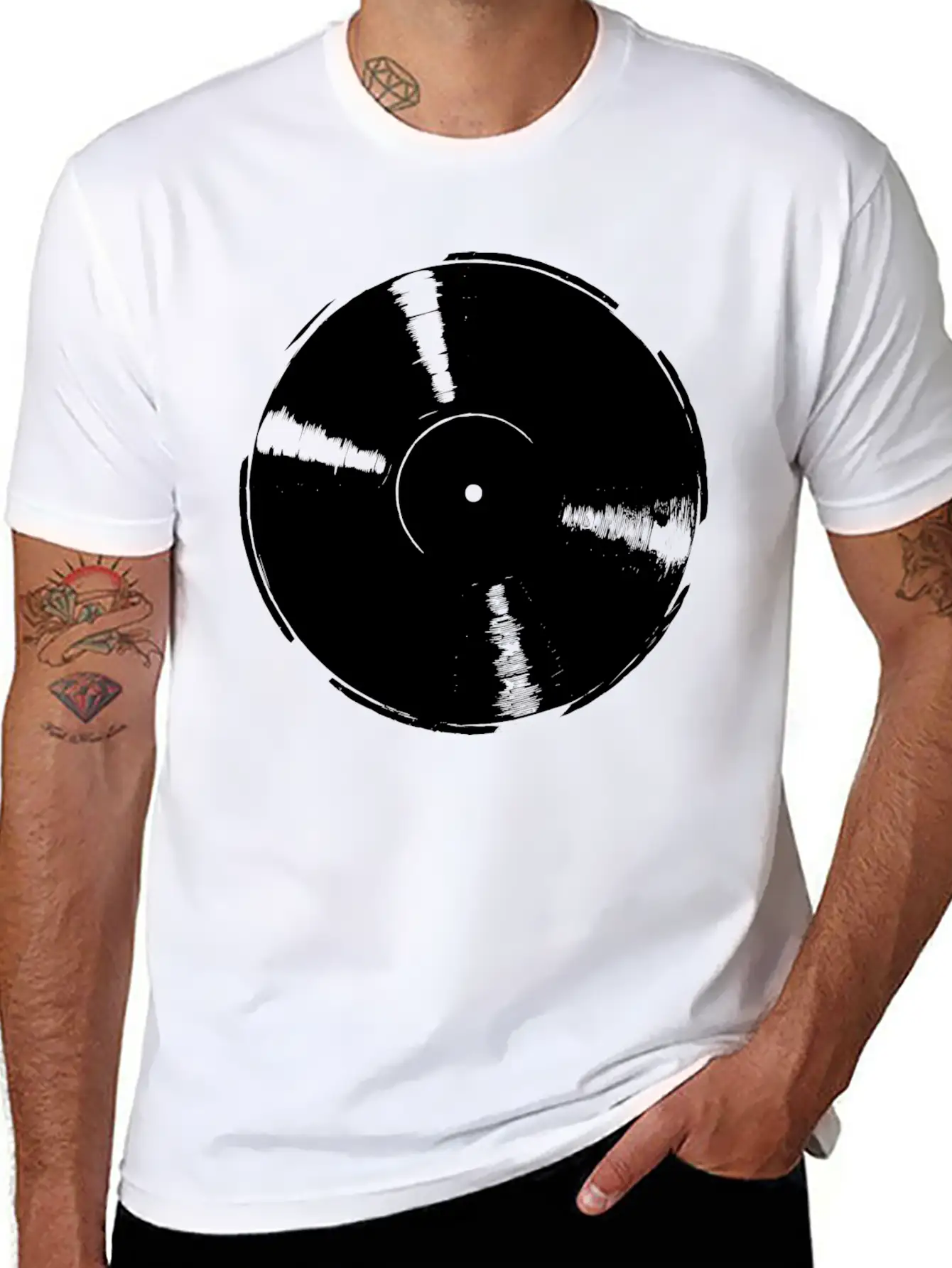 Retro Vinyl Record Unisex Casual T-Shirt – Clean Design For Daily Comfort
