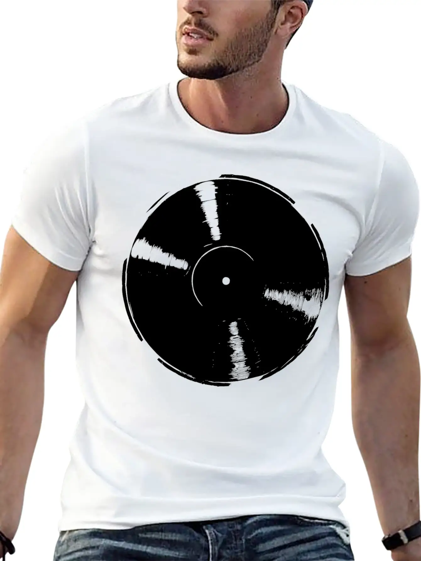 Retro Vinyl Record Unisex Casual T-Shirt – Clean Design For Daily Comfort