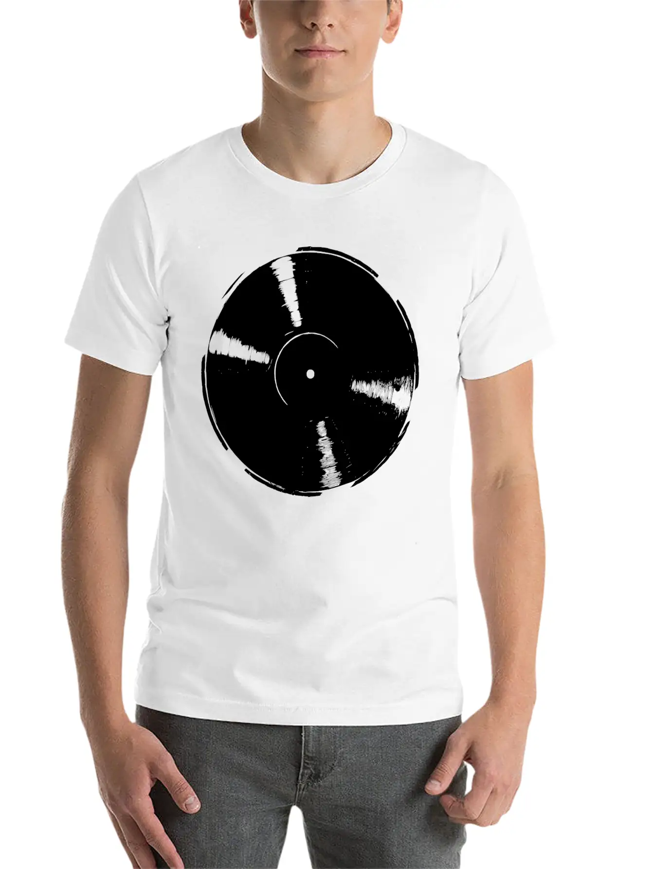 Retro Vinyl Record Unisex Casual T-Shirt – Clean Design For Daily Comfort