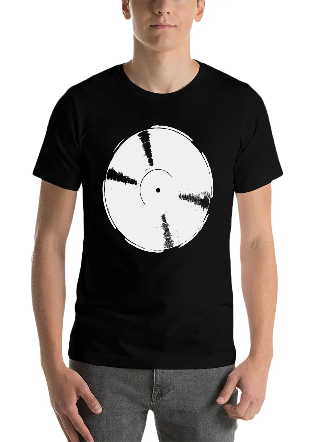 Retro Vinyl Record Unisex Casual T-Shirt – Clean Design For Daily Comfort