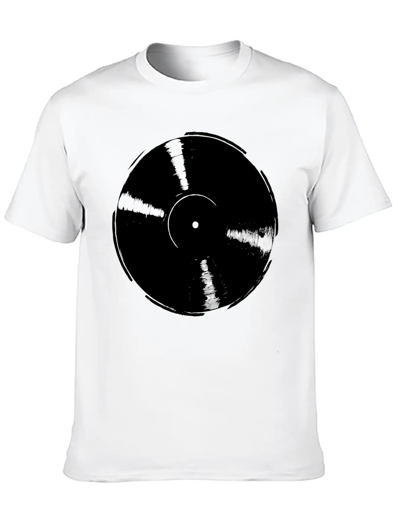 Retro Vinyl Record Unisex Casual T-Shirt – Clean Design For Daily Comfort