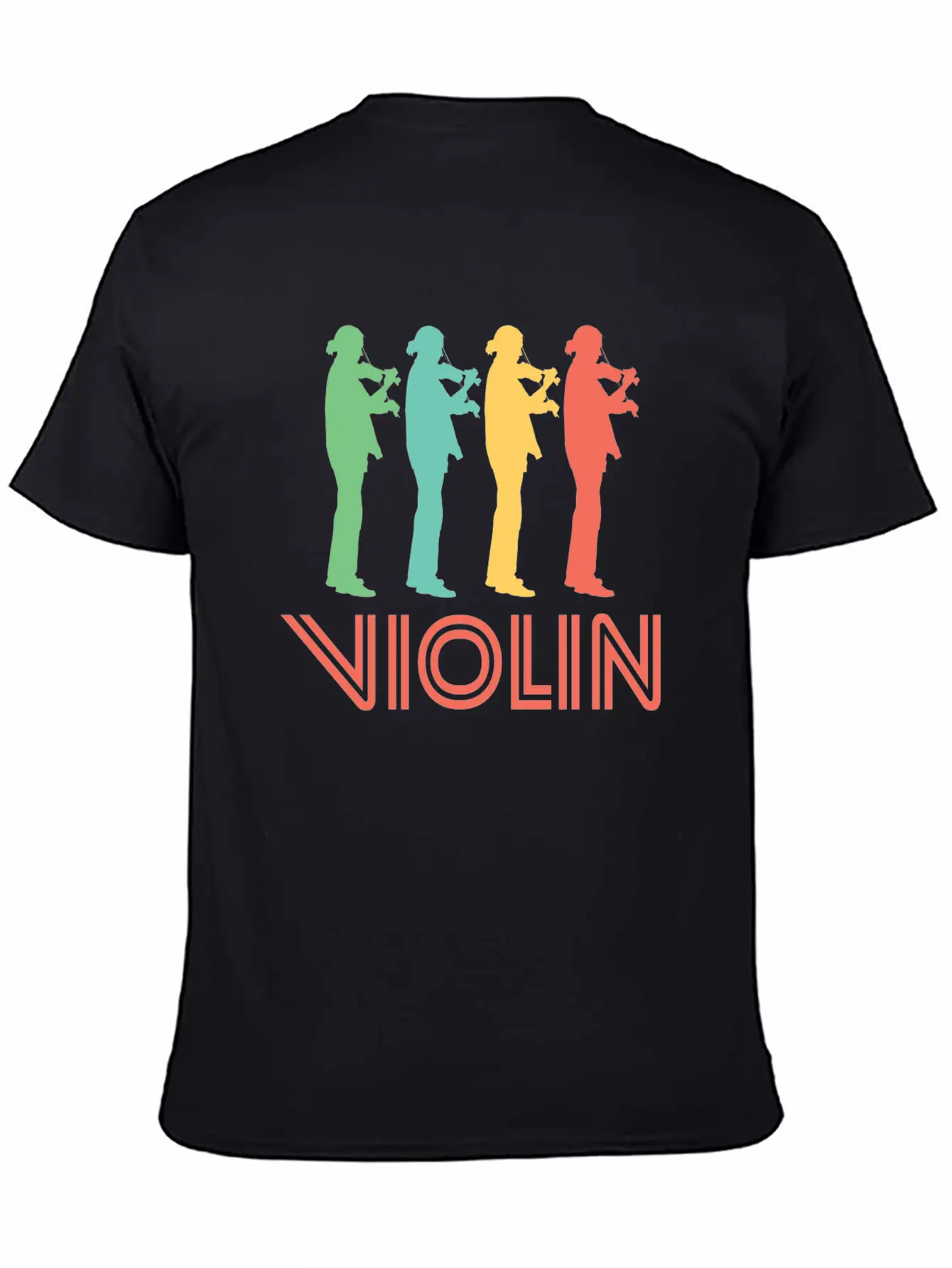 Retro Violin Pop Art Essential Cotton Tee For Daily Outfits – Unisex Style