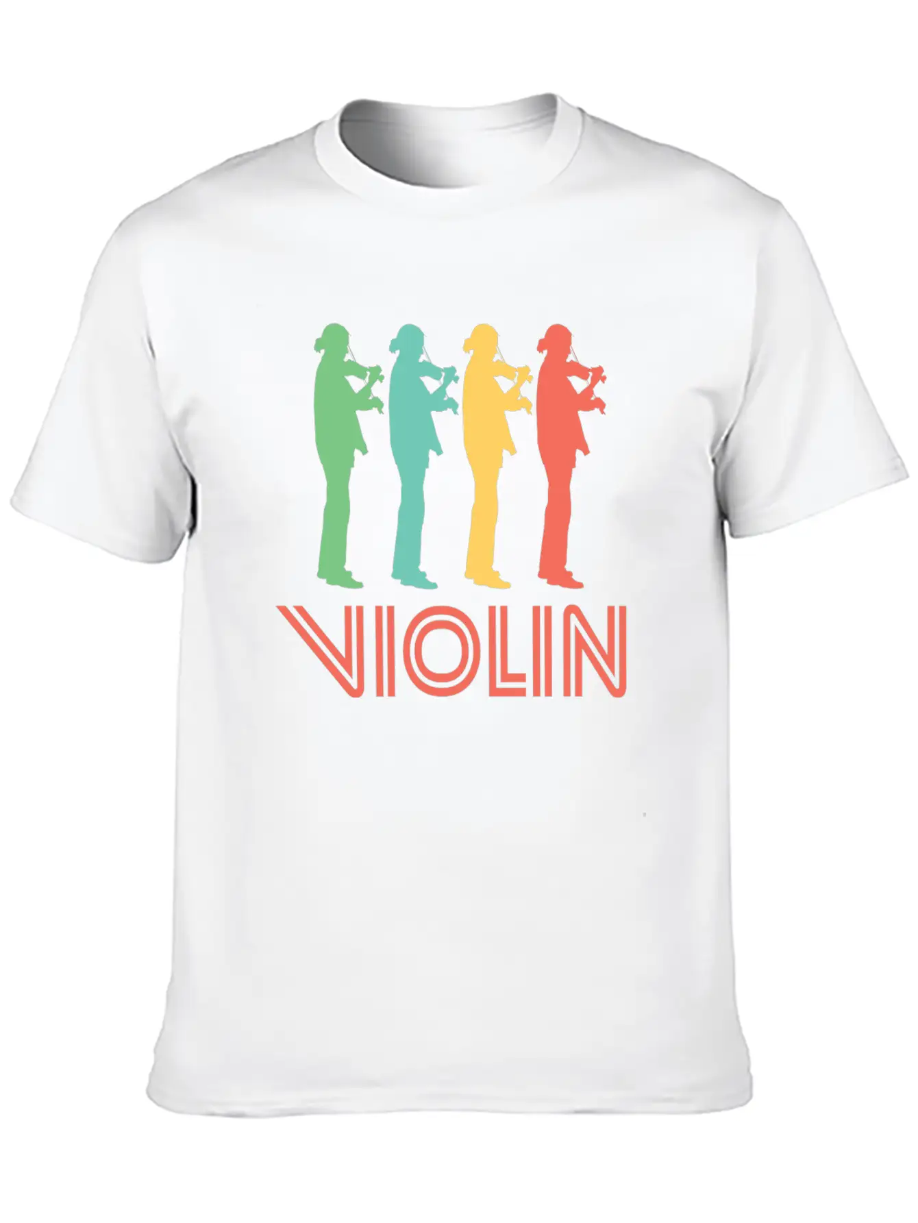 Retro Violin Pop Art Essential Cotton Tee For Daily Outfits – Unisex Style