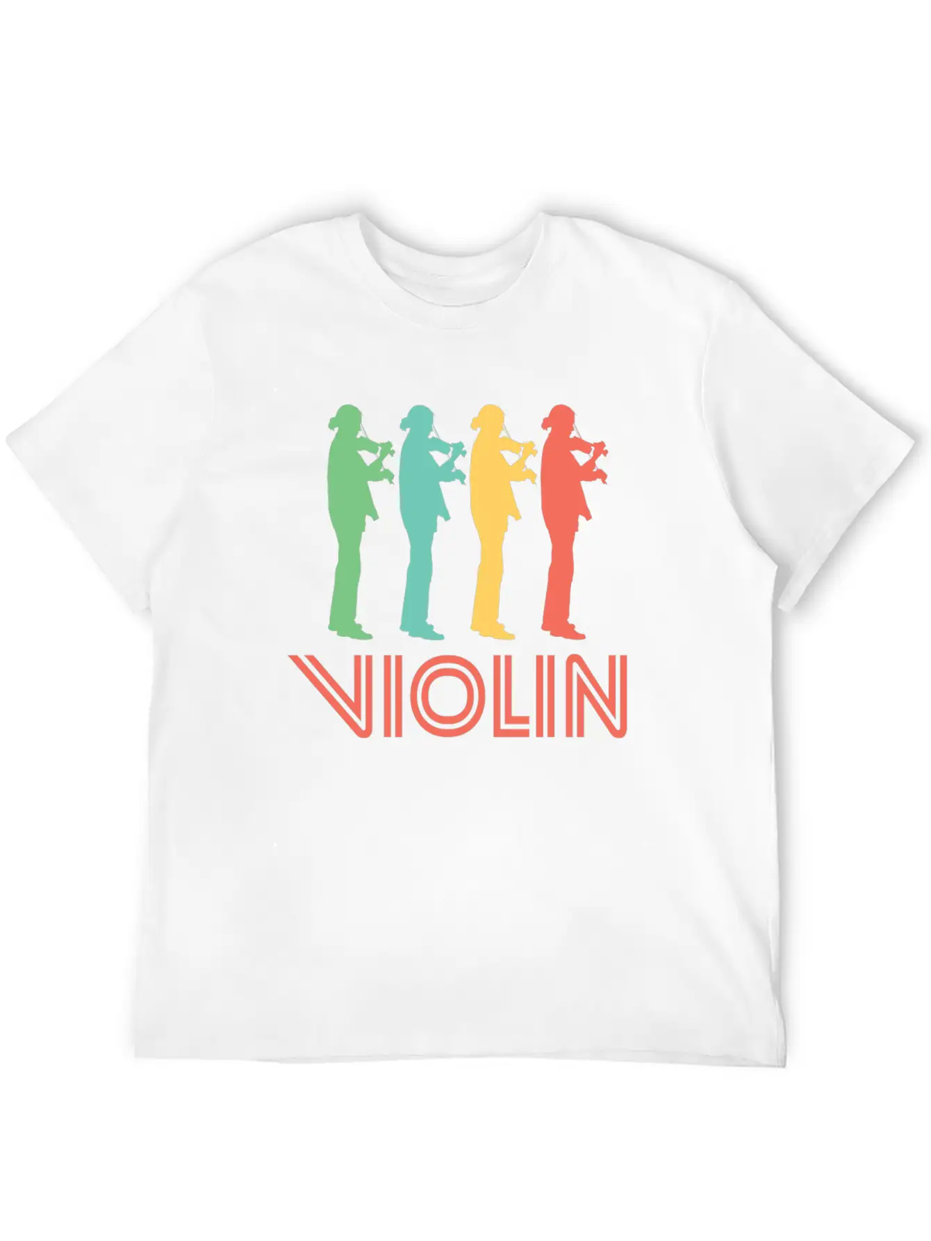 Retro Violin Pop Art Essential Cotton Tee For Daily Outfits – Unisex Style
