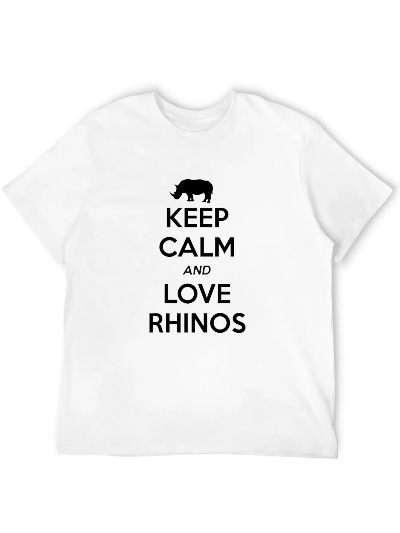 Rhino Keep Calm And Love Lightweight Cotton T-Shirt – Daily Comfort Graphic Shirt