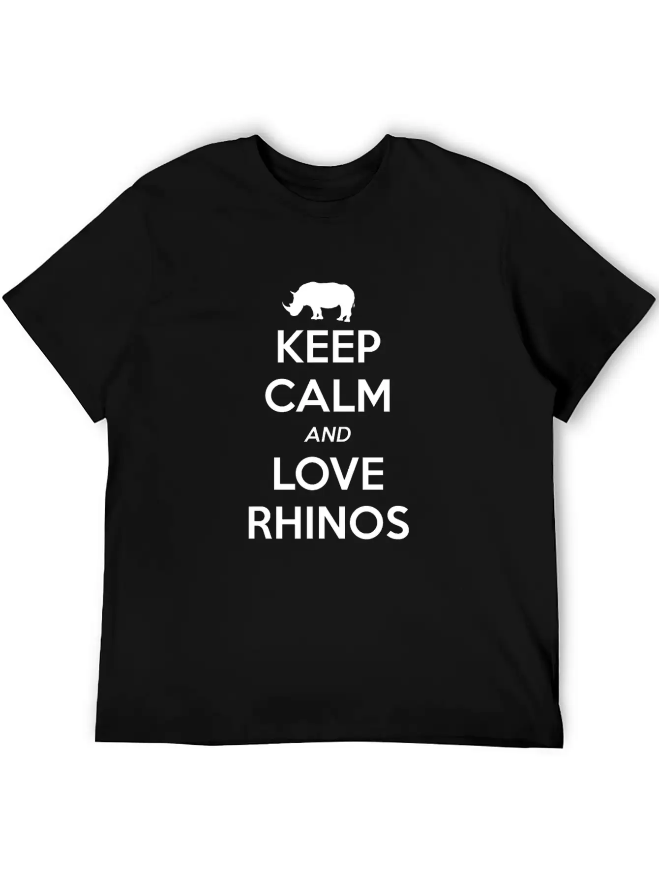 Rhino Keep Calm And Love Lightweight Cotton T-Shirt – Daily Comfort Graphic Shirt