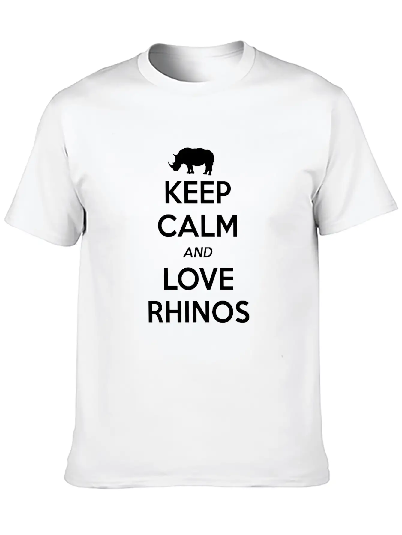 Rhino Keep Calm And Love Lightweight Cotton T-Shirt – Daily Comfort Graphic Shirt