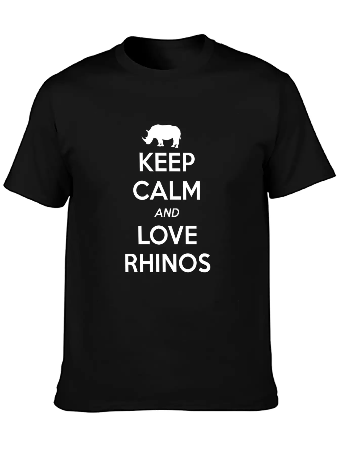 Rhino Keep Calm And Love Lightweight Cotton T-Shirt – Daily Comfort Graphic Shirt