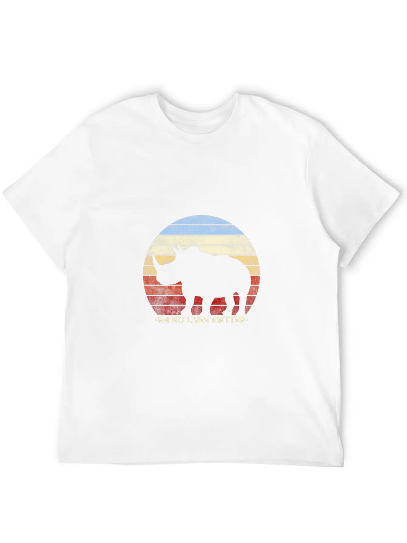 Rhino Vintage African Animal Welfare Gift Modern Fit Casual T-Shirt ��� Clean And Versatile Design