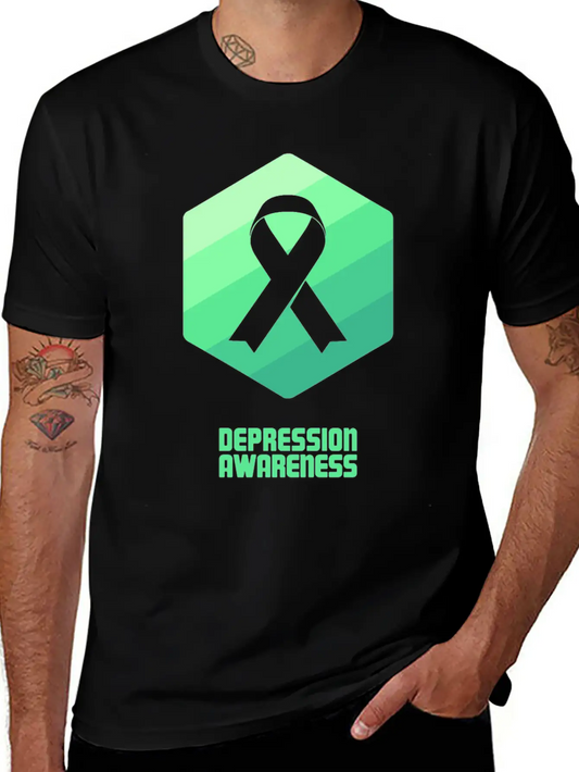 Ribbon - Mental Health Depression Awareness Essential Cotton Tee For Daily Outfits – Unisex Style