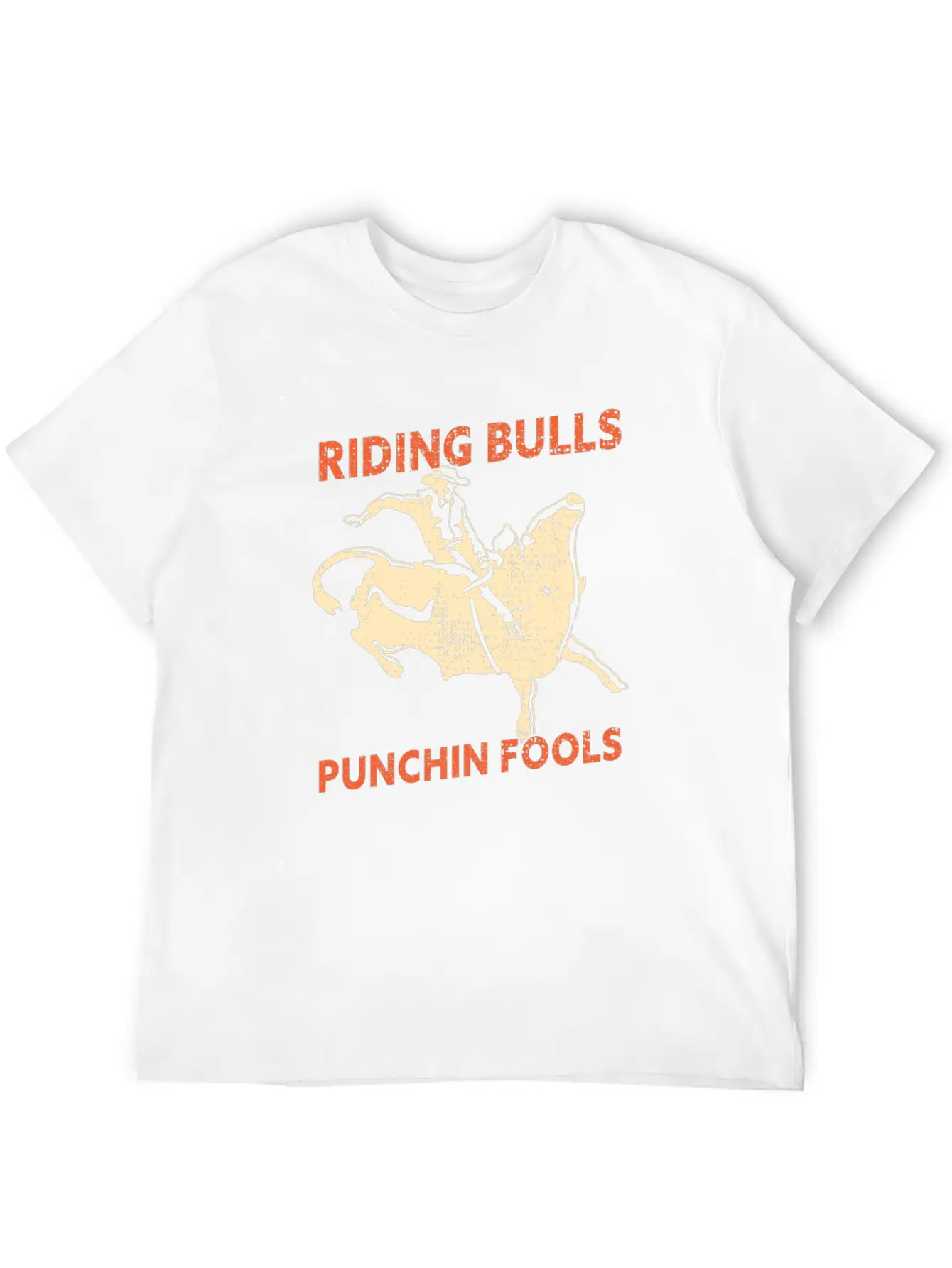 Riding Bulls Punchin Fools Funny Bull Riding Lightweight Cotton T-Shirt – Daily Comfort Graphic Shirt