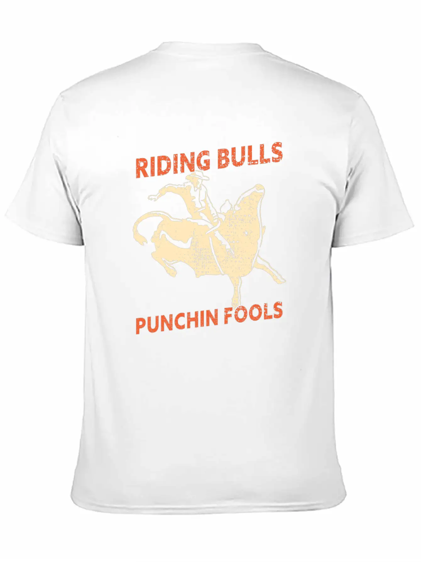 Riding Bulls Punchin Fools Funny Bull Riding Lightweight Cotton T-Shirt – Daily Comfort Graphic Shirt