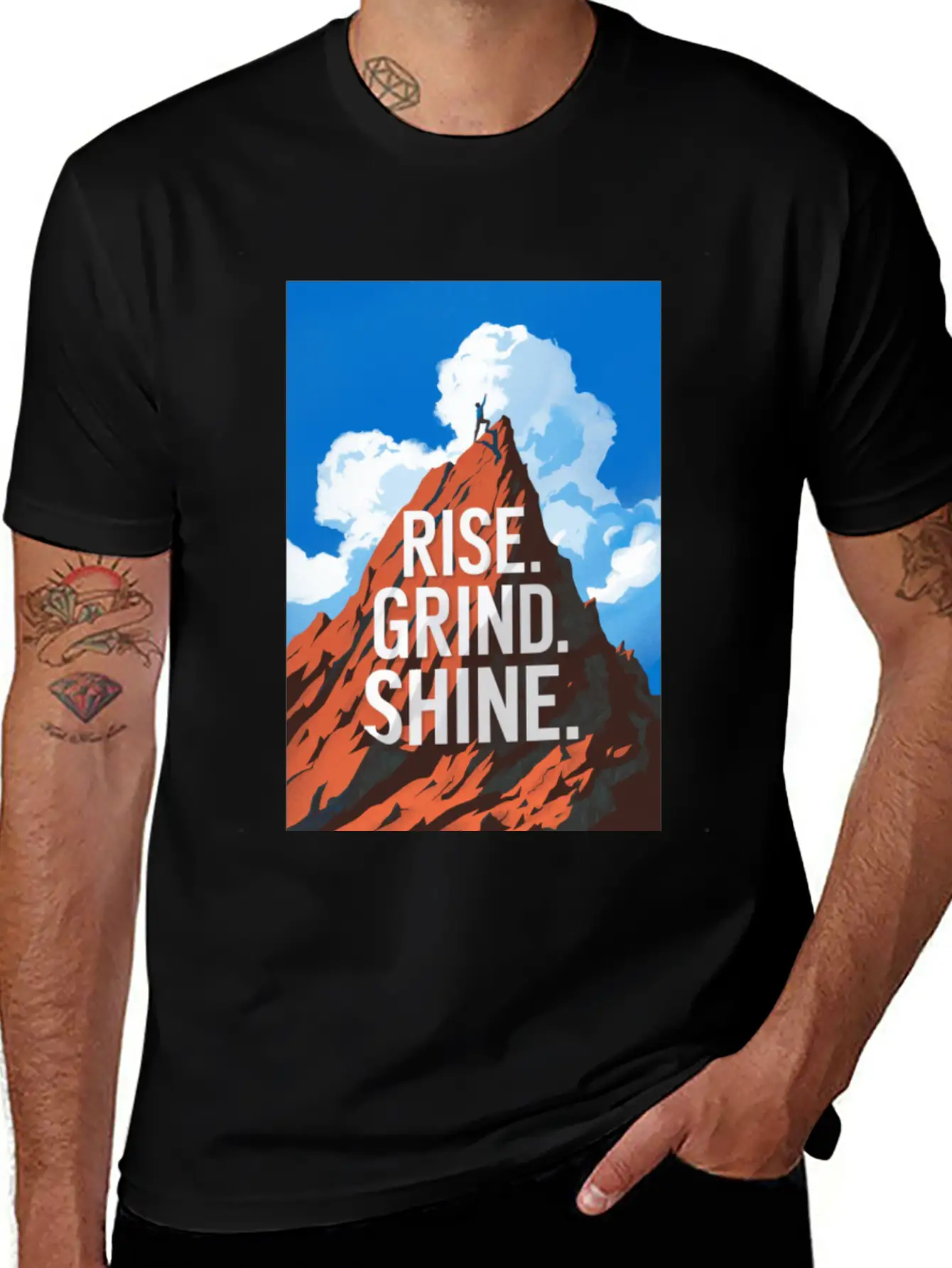 Rise. Grind. Shine. Relaxed Everyday Tee – Lightweight And Durable Cotton