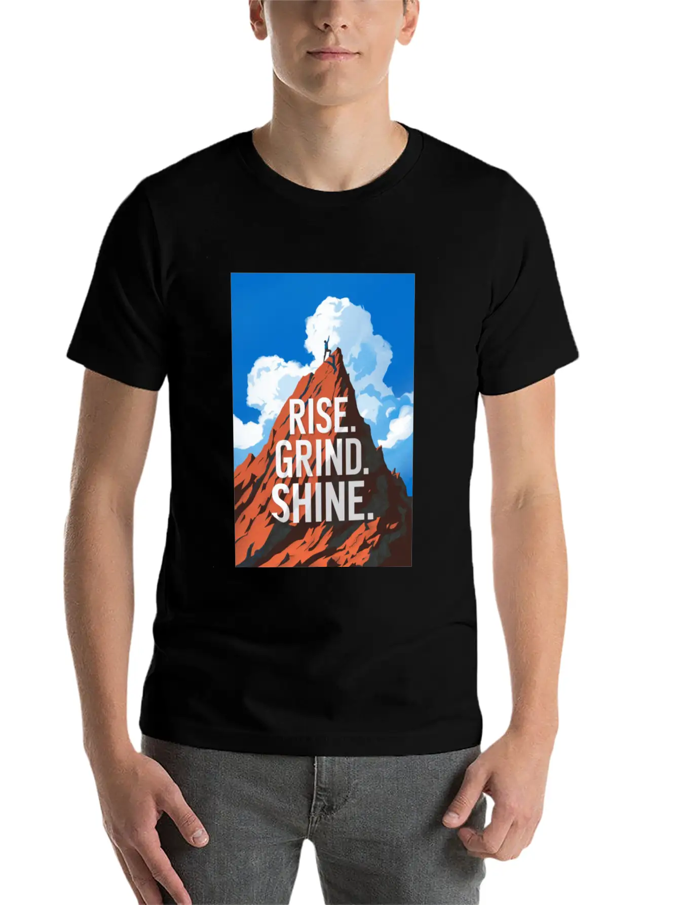 Rise. Grind. Shine. Relaxed Everyday Tee – Lightweight And Durable Cotton