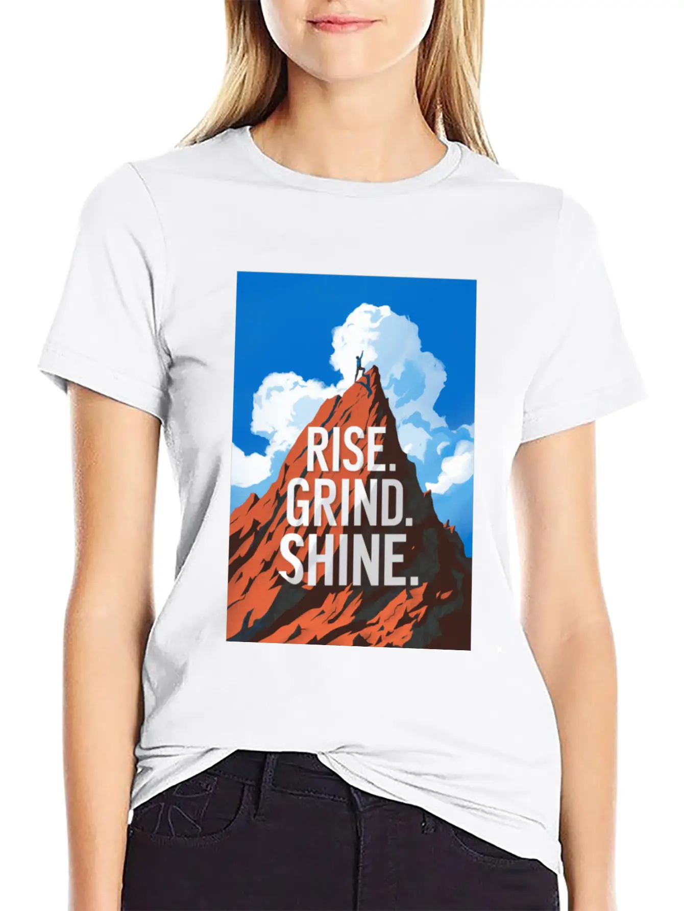 Rise. Grind. Shine. Relaxed Everyday Tee – Lightweight And Durable Cotton
