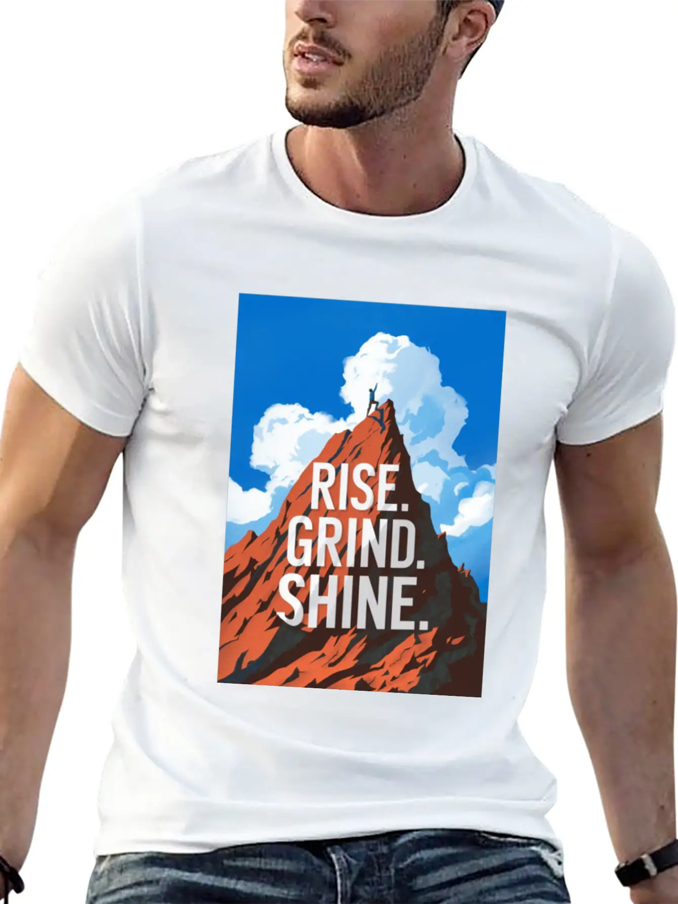 Rise. Grind. Shine. Relaxed Everyday Tee – Lightweight And Durable Cotton
