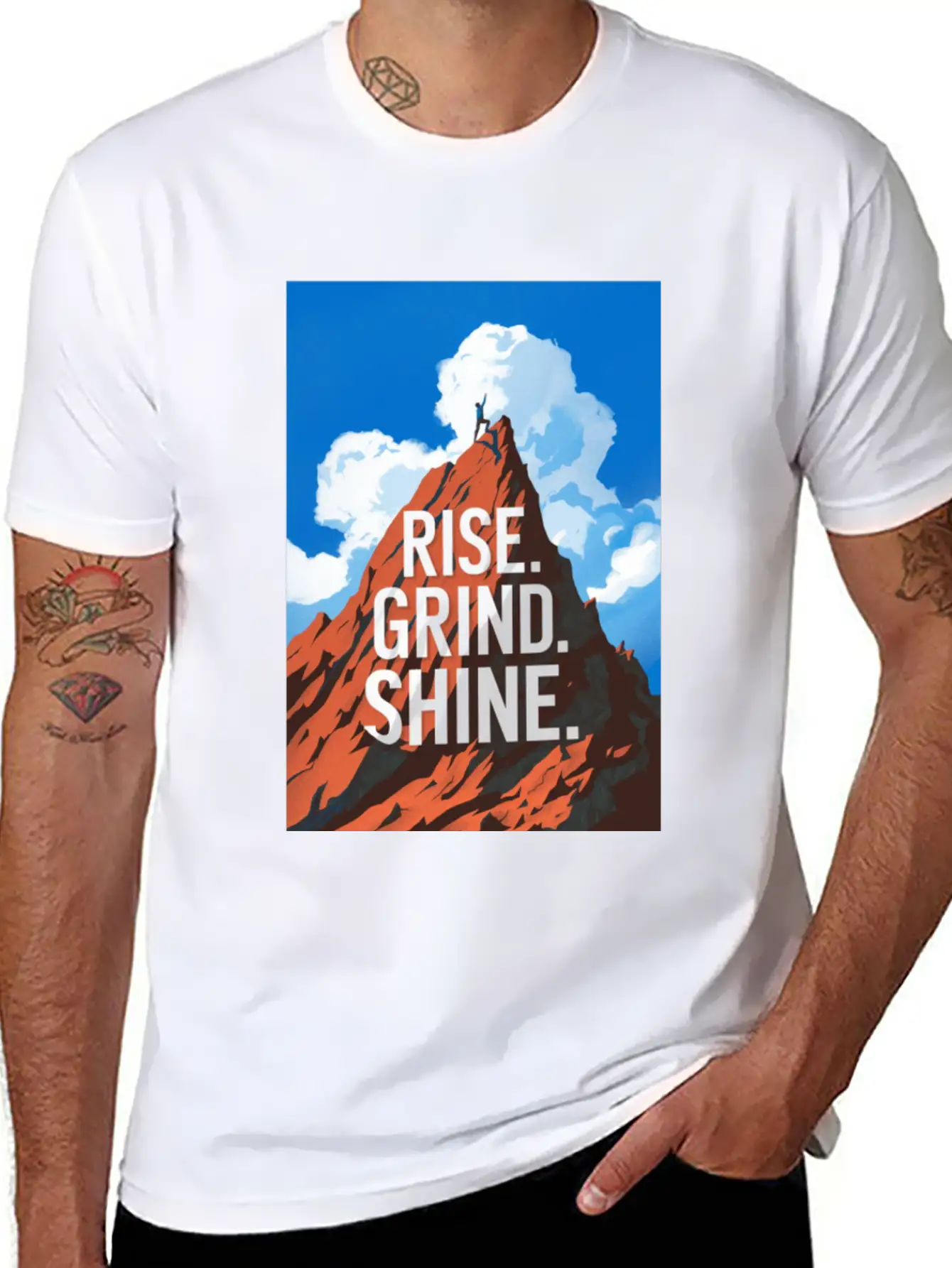 Rise. Grind. Shine. Relaxed Everyday Tee – Lightweight And Durable Cotton