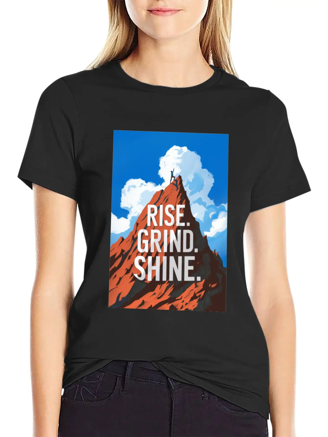 Rise. Grind. Shine. Relaxed Everyday Tee – Lightweight And Durable Cotton