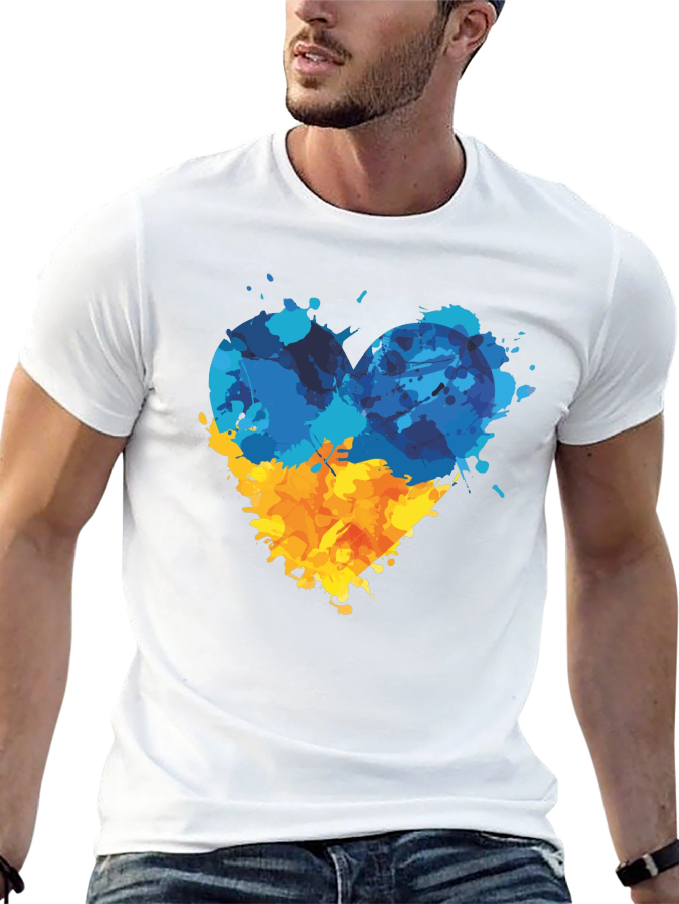 Ukraine Flag Heart T-Shirt - Support Ukraine