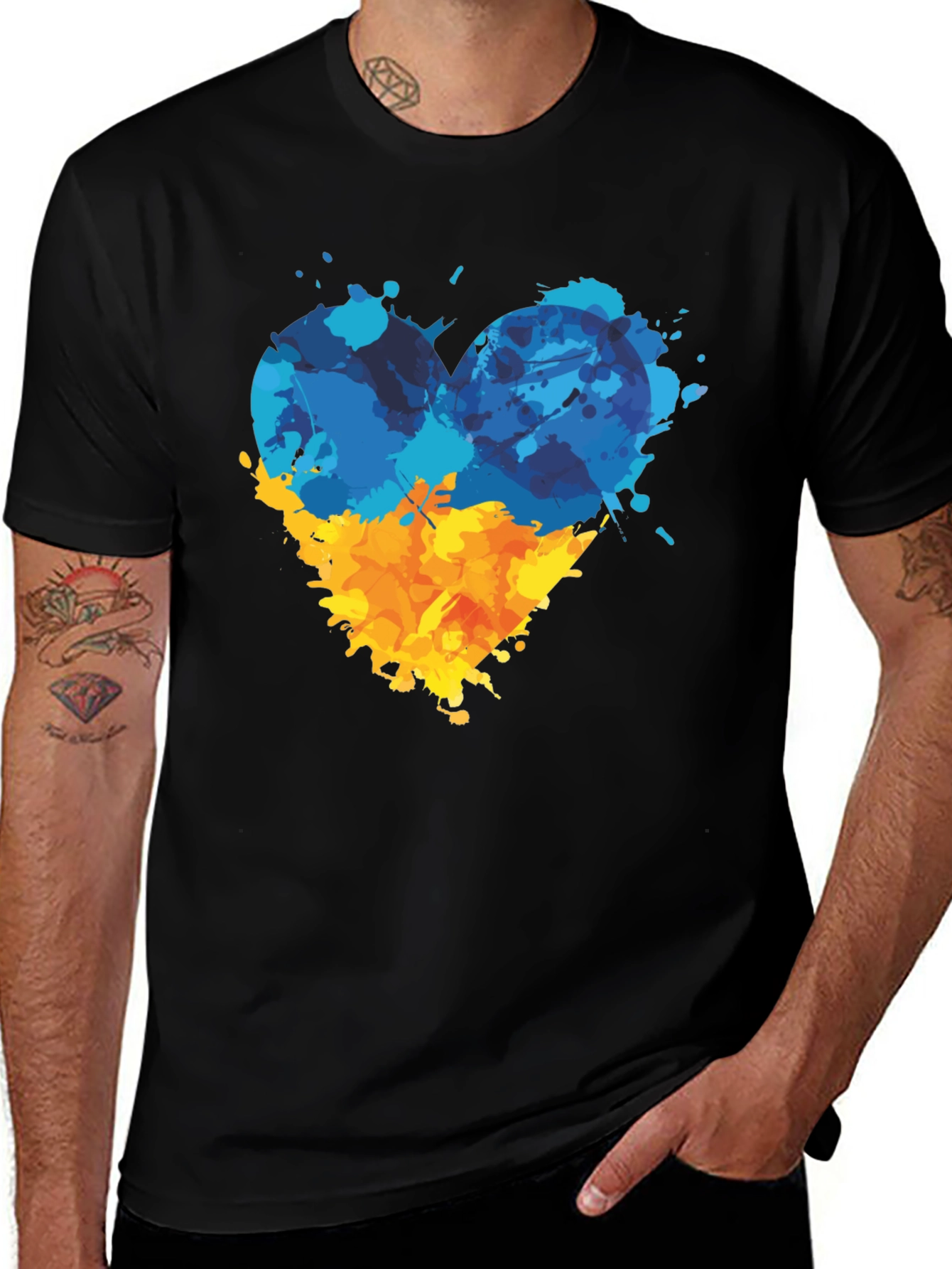 Ukraine Flag Heart T-Shirt - Support Ukraine