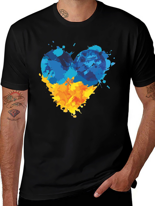 Ukraine Flag Heart T-Shirt - Support Ukraine