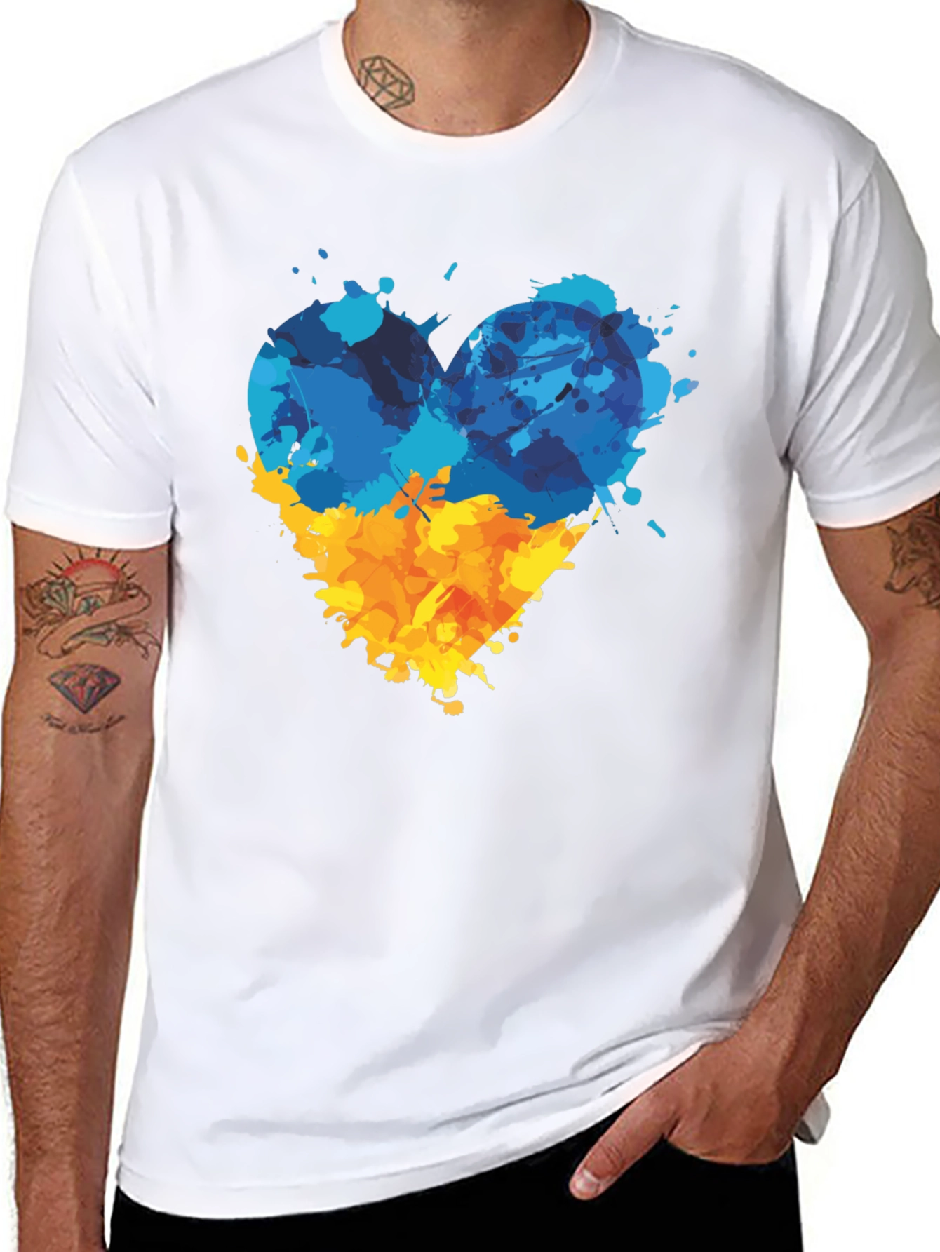 Ukraine Flag Heart T-Shirt - Support Ukraine