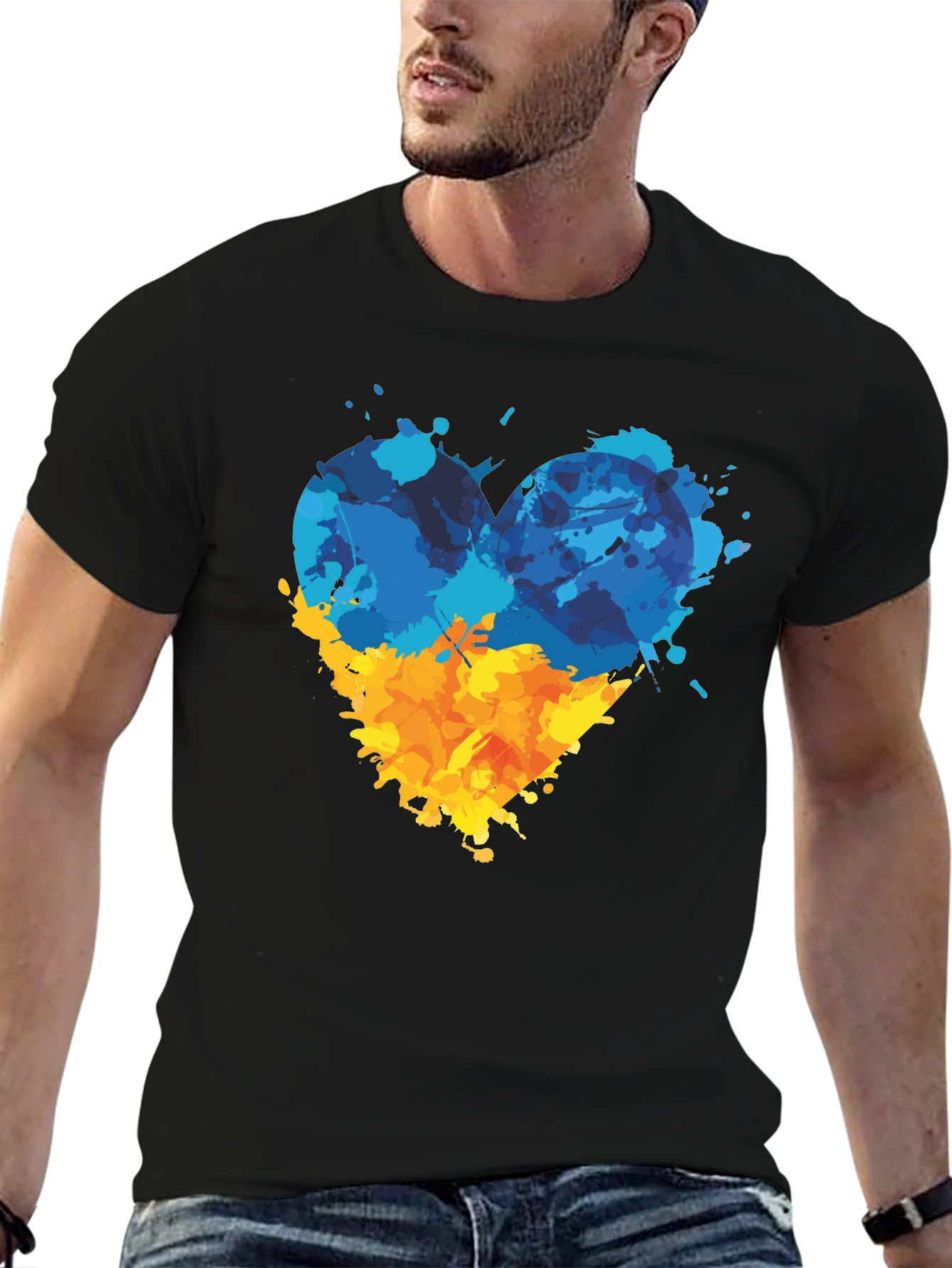 Ukraine Flag Heart T-Shirt - Support Ukraine