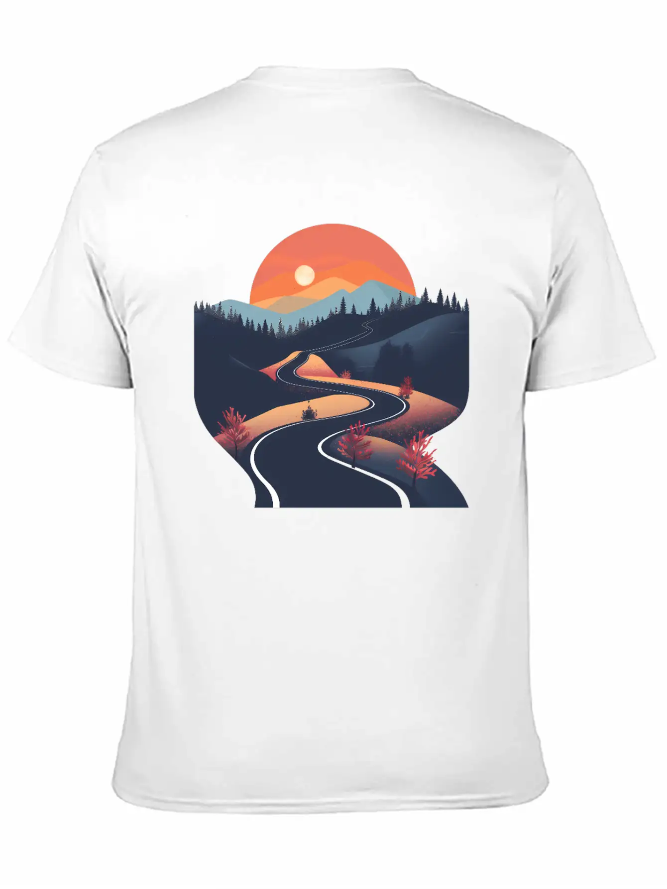Road In The Forest Lightweight Cotton T-Shirt – Daily Comfort Graphic Shirt