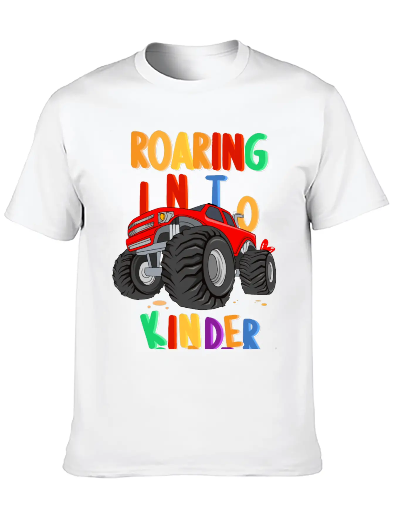 Roaring Into Kindergarten Monster Truck Back To Modern Fit Casual T-Shirt – Clean And Versatile Design
