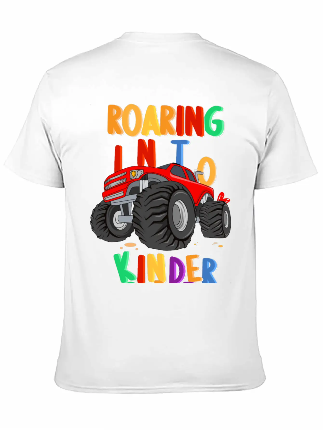 Roaring Into Kindergarten Monster Truck Back To Modern Fit Casual T-Shirt – Clean And Versatile Design