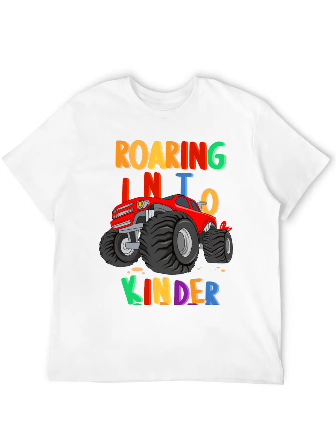 Roaring Into Kindergarten Monster Truck Back To Modern Fit Casual T-Shirt – Clean And Versatile Design
