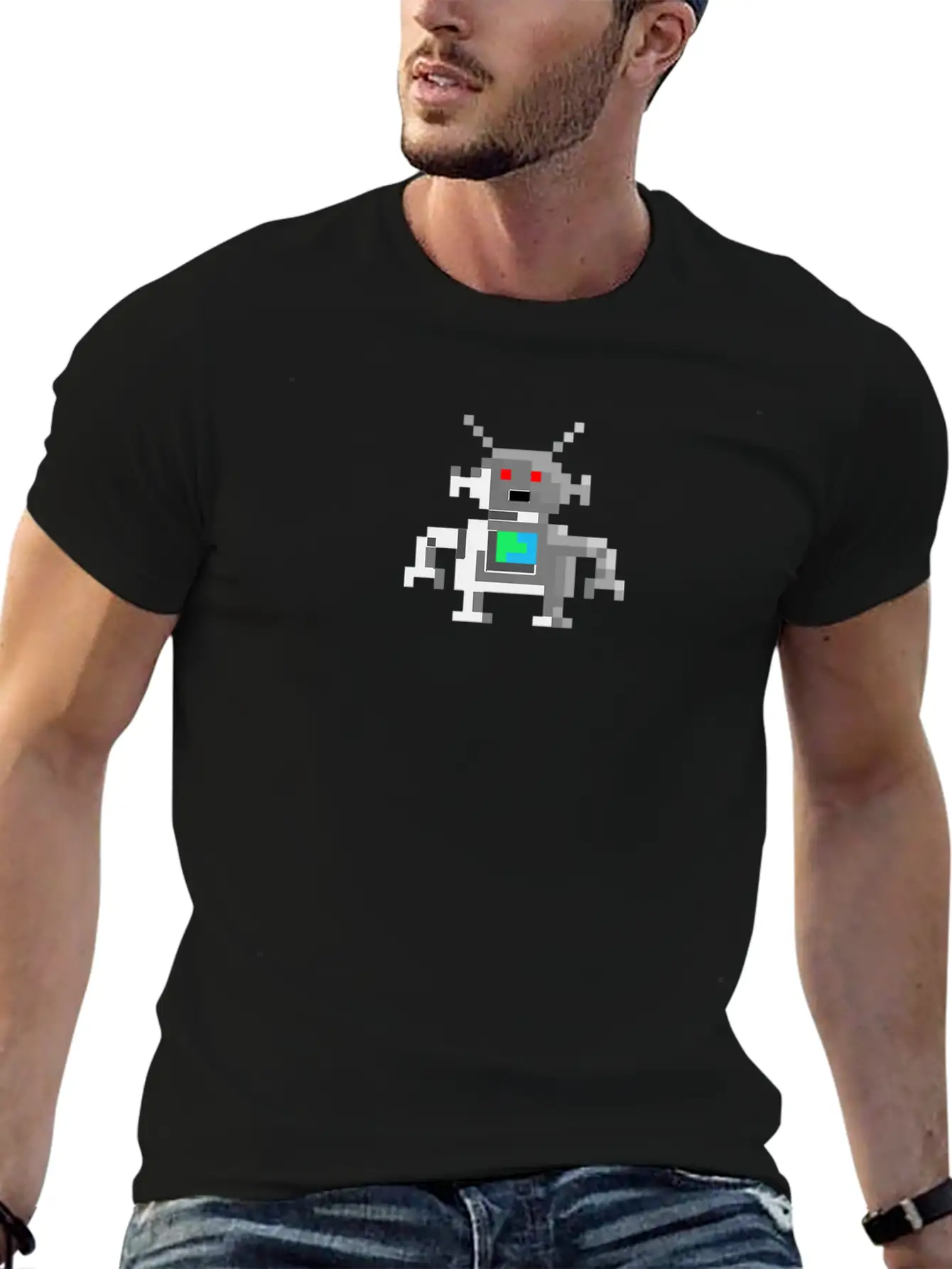 Robot Classic Fit Graphic Tee For Daily Comfort – Unisex Cotton Shirt