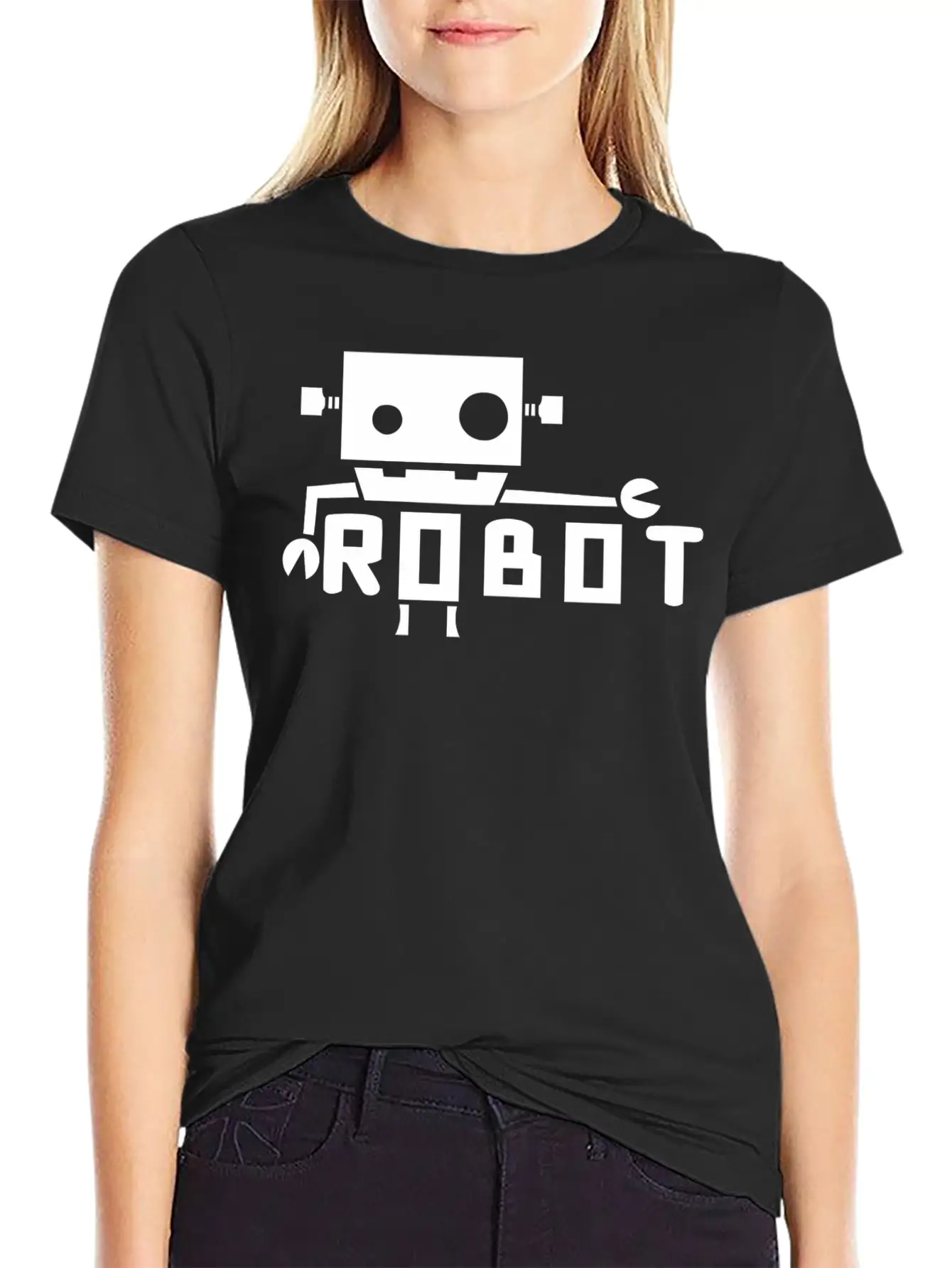 Robot Cutting Lightweight Cotton T-Shirt – Daily Comfort Graphic Shirt