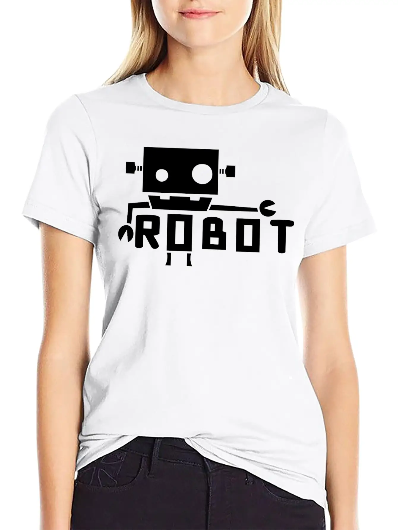 Robot Cutting Lightweight Cotton T-Shirt – Daily Comfort Graphic Shirt