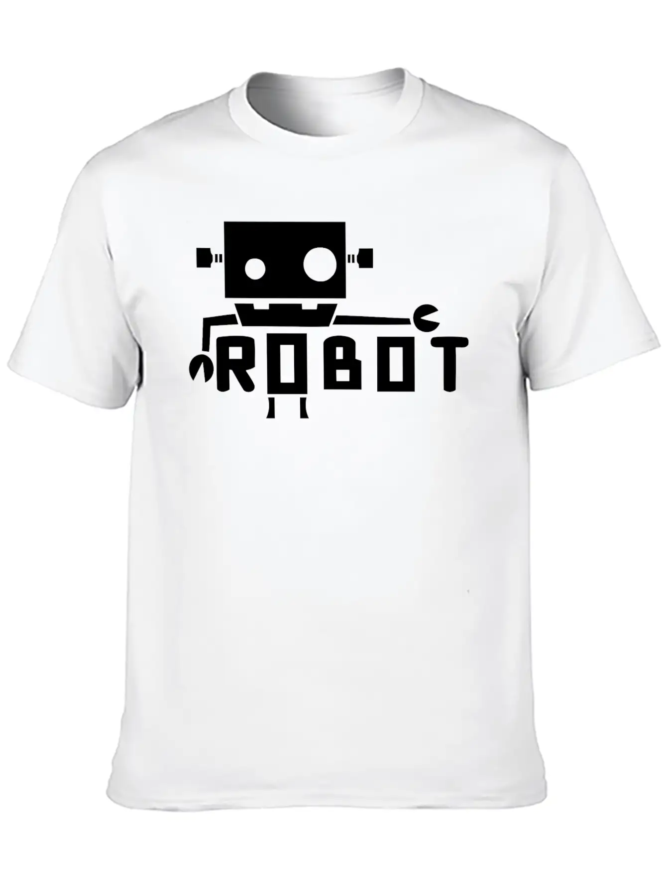 Robot Cutting Lightweight Cotton T-Shirt – Daily Comfort Graphic Shirt