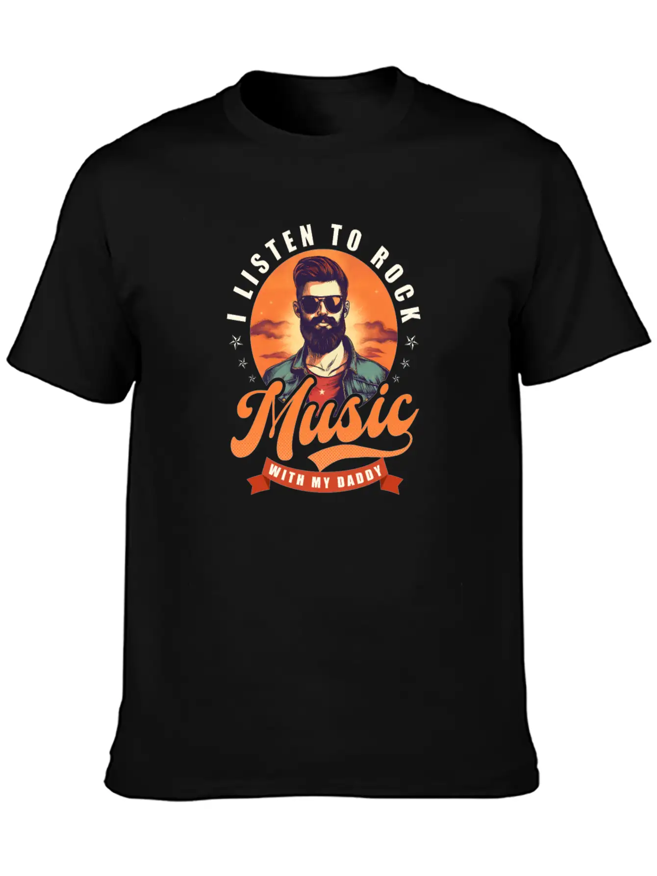 Rock Music Listen To Rock Music With Daddy Modern Fit Casual T-Shirt – Clean And Versatile Design