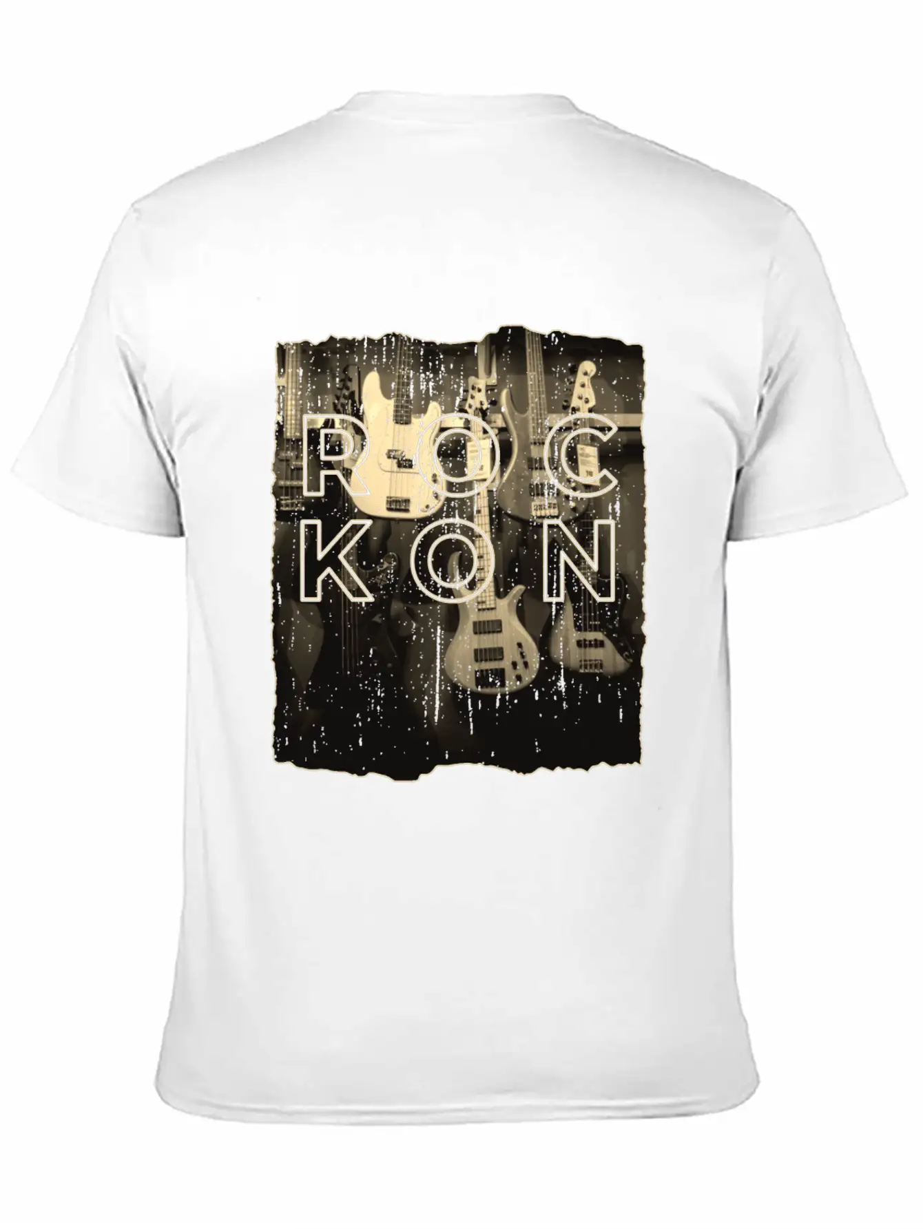 Rock On Bass Guitar Antique Music Store Design Unisex Casual T-Shirt – Clean Design For Daily Comfort