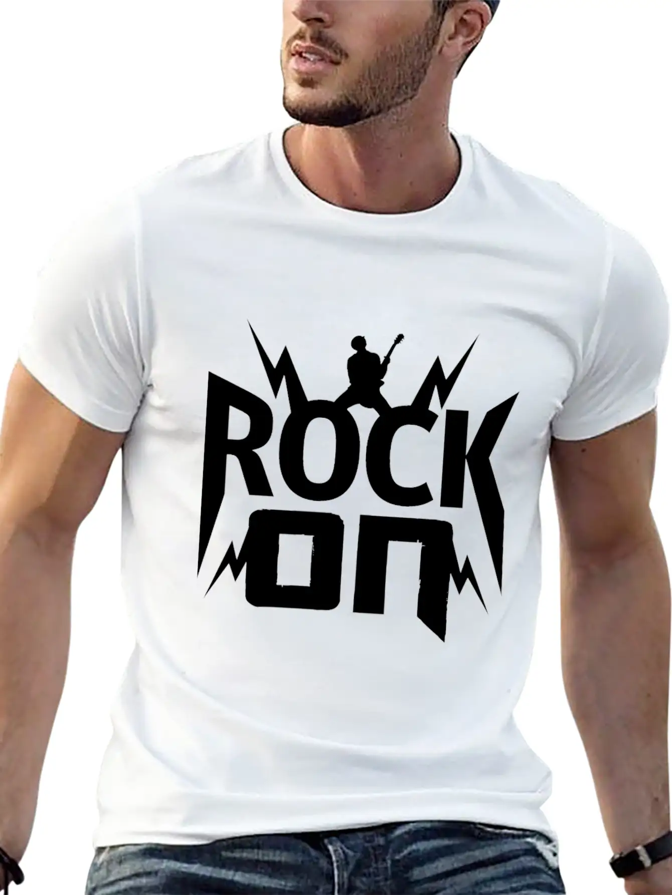 Rock On Gift Christmas Kids Birthday Present Music Unisex Casual T-Shirt – Clean Design For Daily Comfort