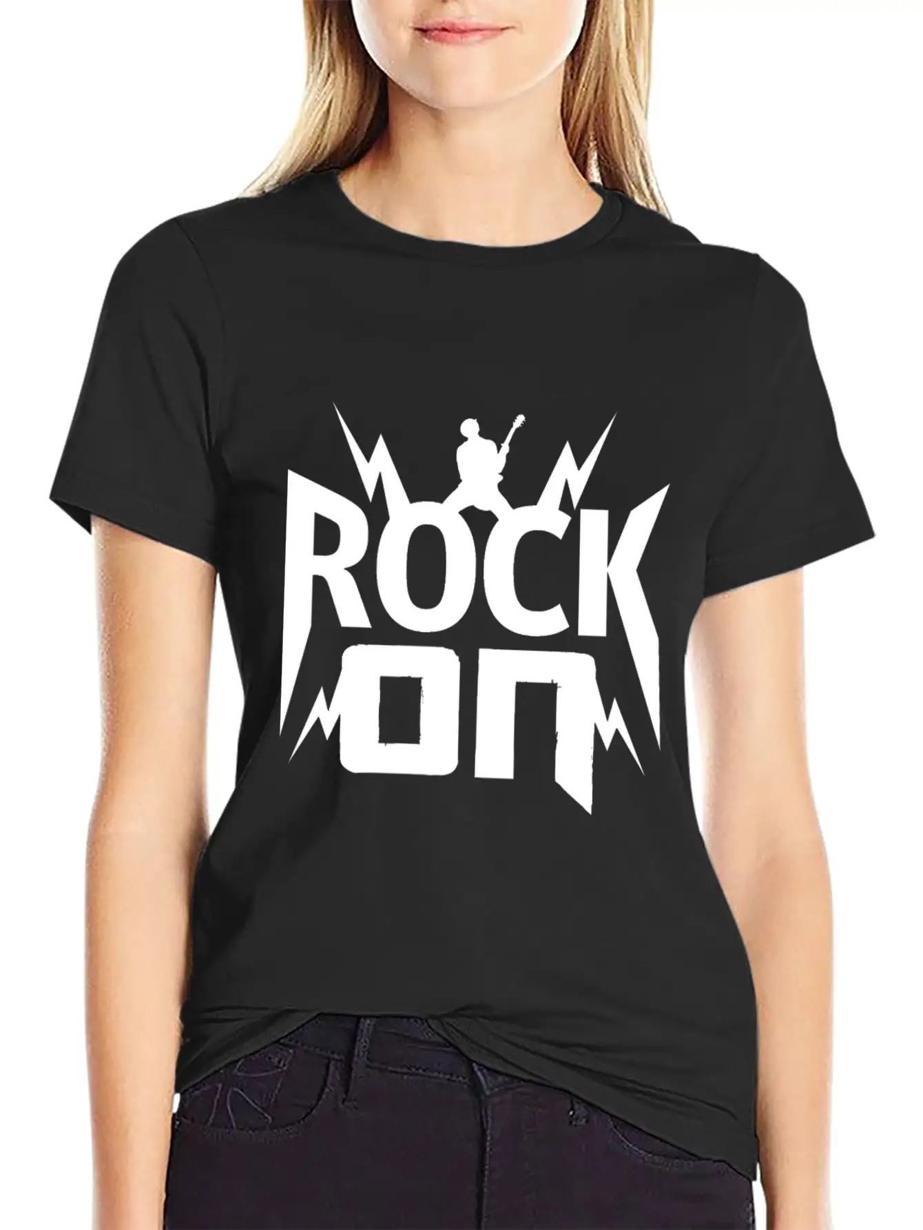 Rock On Gift Christmas Kids Birthday Present Music Unisex Casual T-Shirt – Clean Design For Daily Comfort