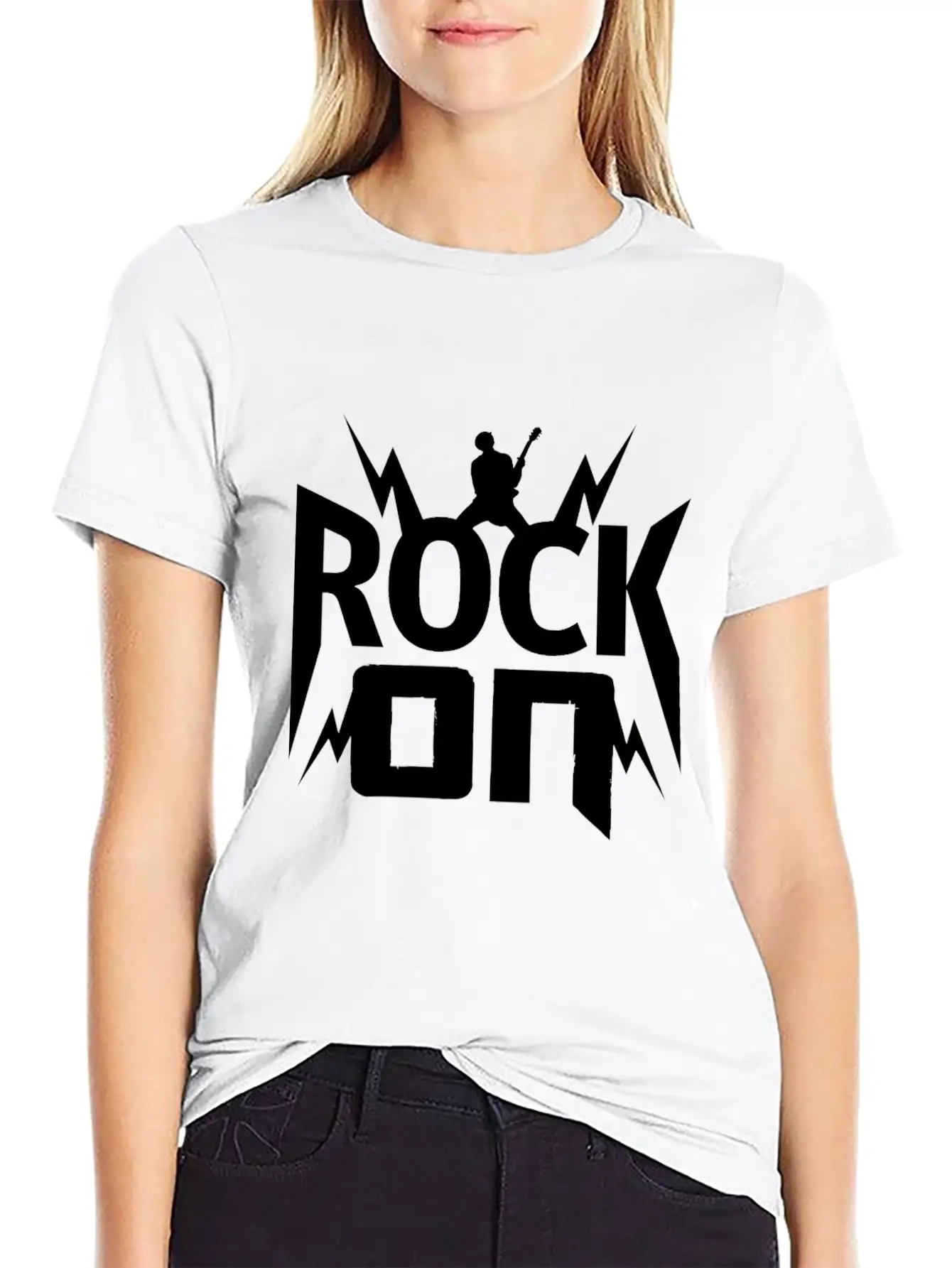 Rock On Gift Christmas Kids Birthday Present Music Unisex Casual T-Shirt – Clean Design For Daily Comfort