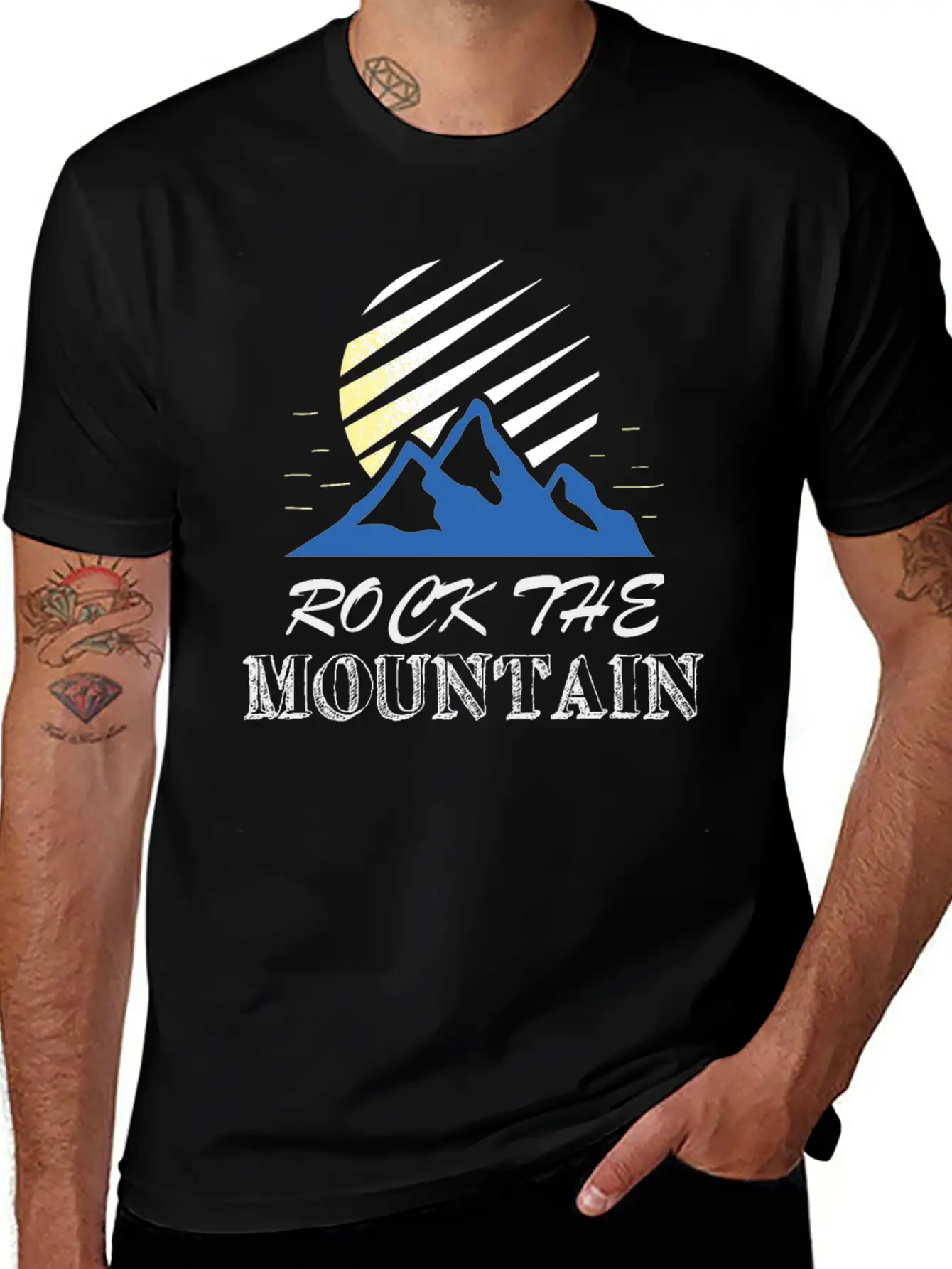 Rock The Mountain Mountain At Sunrise Shirt Lightweight Cotton T-Shirt – Daily Comfort Graphic Shirt