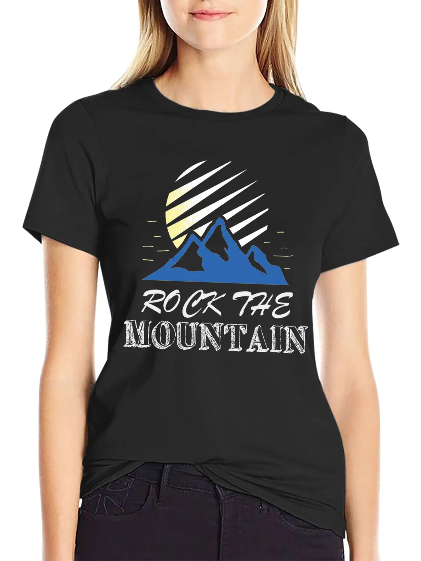 Rock The Mountain Mountain At Sunrise Shirt Lightweight Cotton T-Shirt – Daily Comfort Graphic Shirt