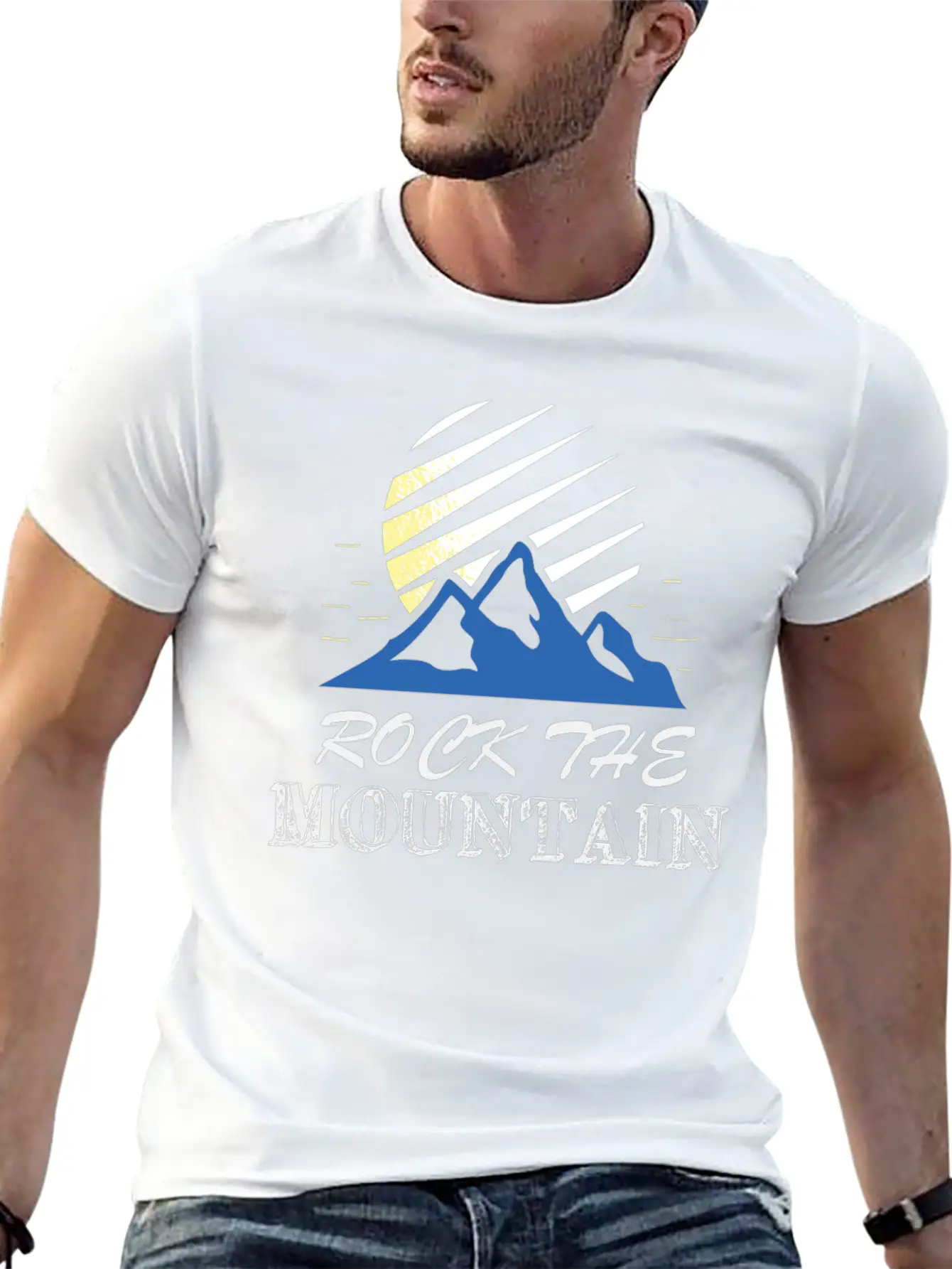 Rock The Mountain Mountain At Sunrise Shirt Lightweight Cotton T-Shirt – Daily Comfort Graphic Shirt