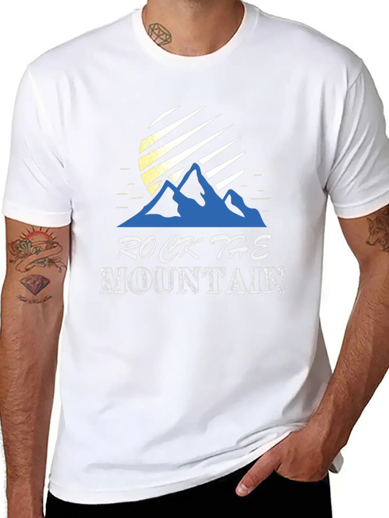 Rock The Mountain Mountain At Sunrise Shirt Lightweight Cotton T-Shirt – Daily Comfort Graphic Shirt