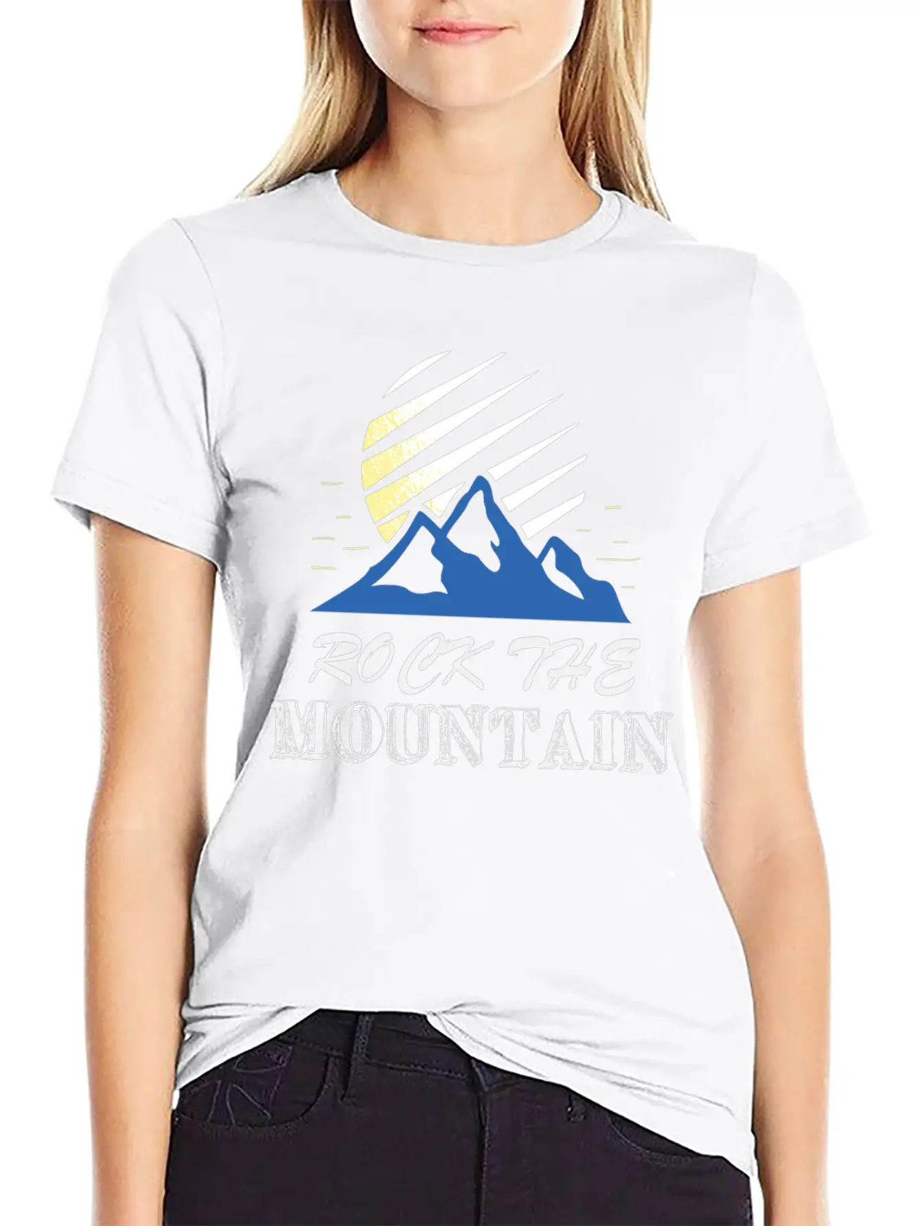 Rock The Mountain Mountain At Sunrise Shirt Lightweight Cotton T-Shirt – Daily Comfort Graphic Shirt